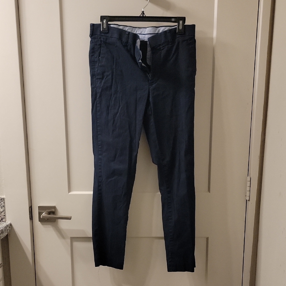 Navy Blue Murano Slim Evan Fit Dress Pants